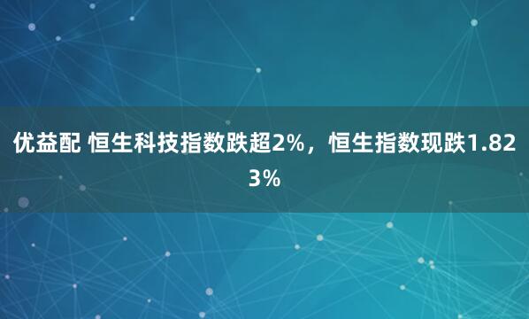 优益配 恒生科技指数跌超2%，恒生指数现跌1.823%
